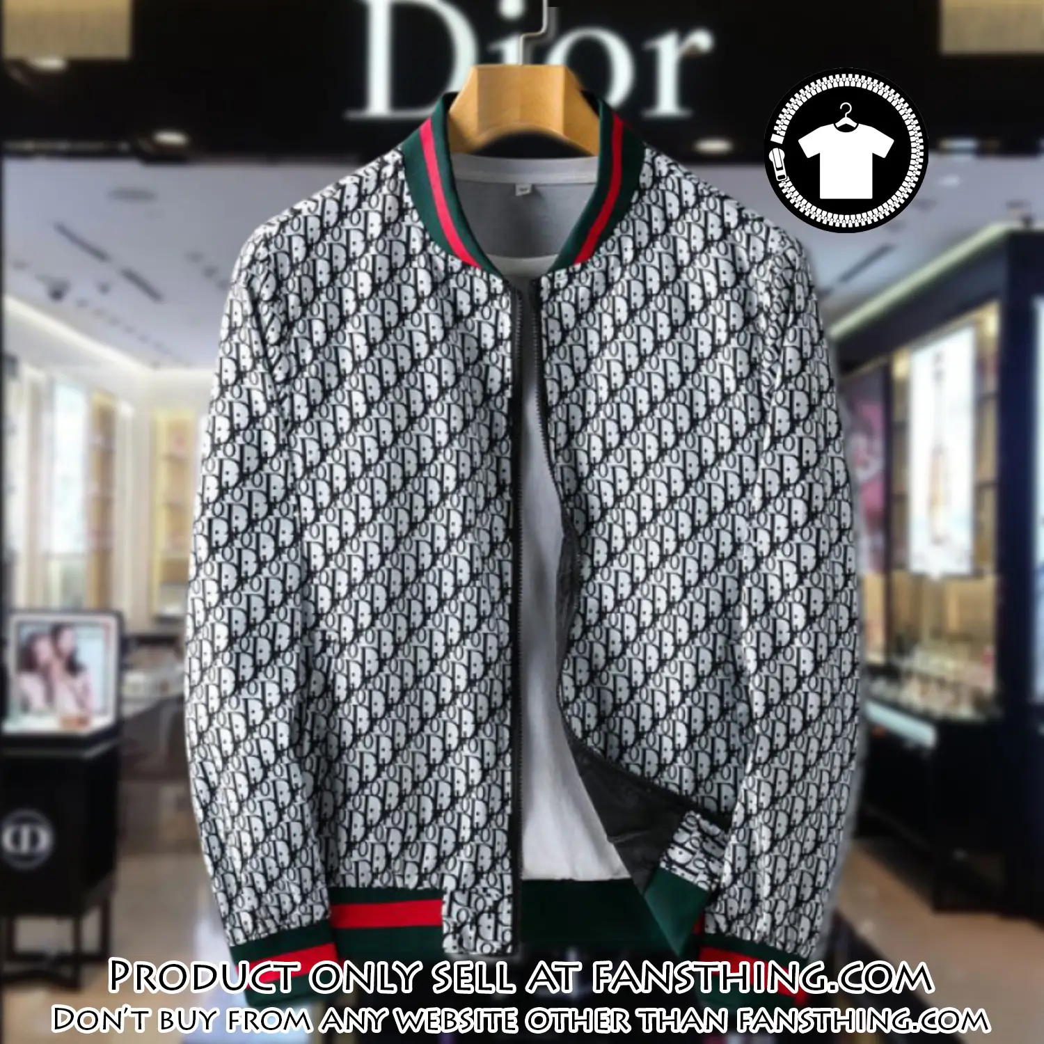 Dior luxury brand varsity zipper jacket vst1032 fst0651678